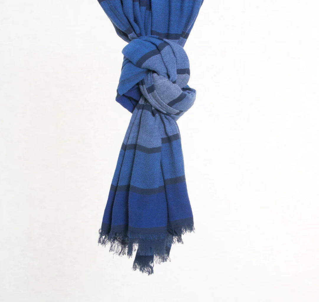 Insect-Repellent Camellia Wrap in Blue Waves by Shoo For Good