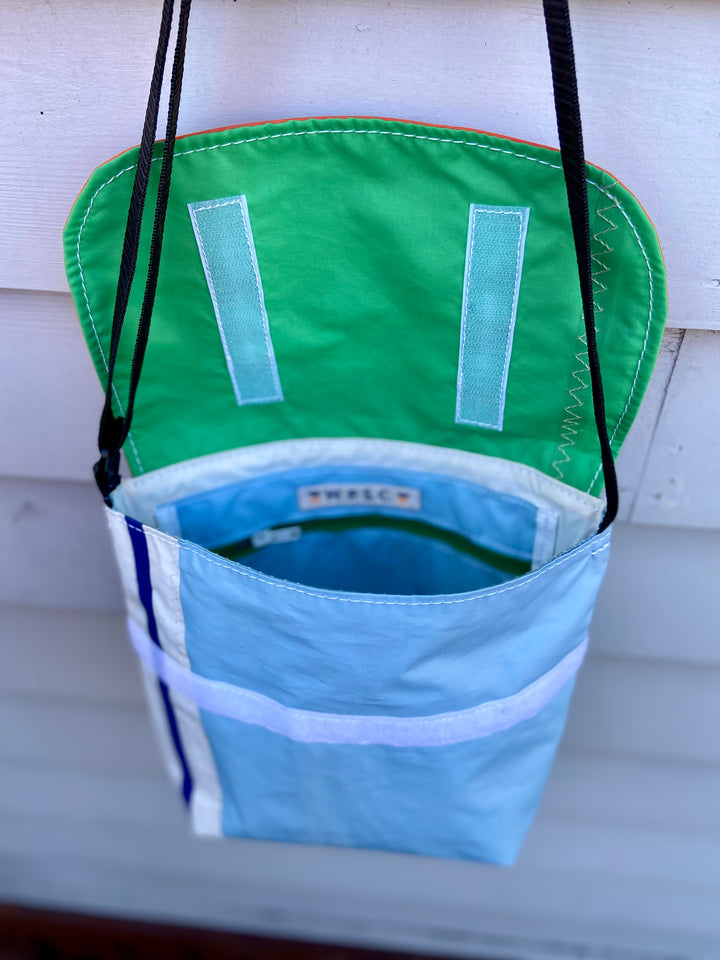 SOLD! Atlas cross body bag in Orange and Blue