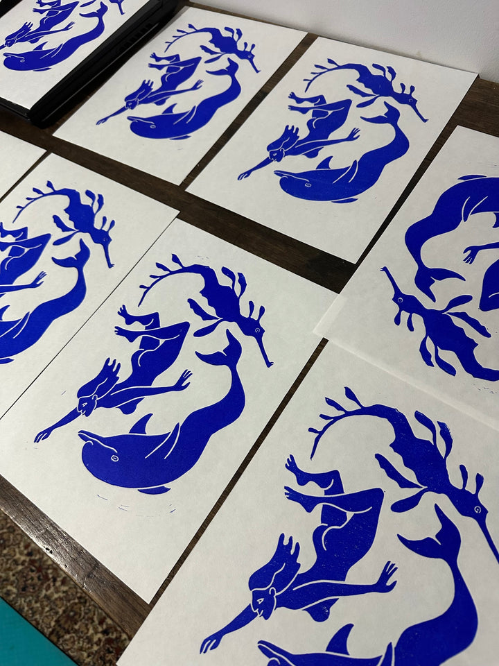 SOLD OUT! Andi Senior's ' In The Bay  ' Linocut Print