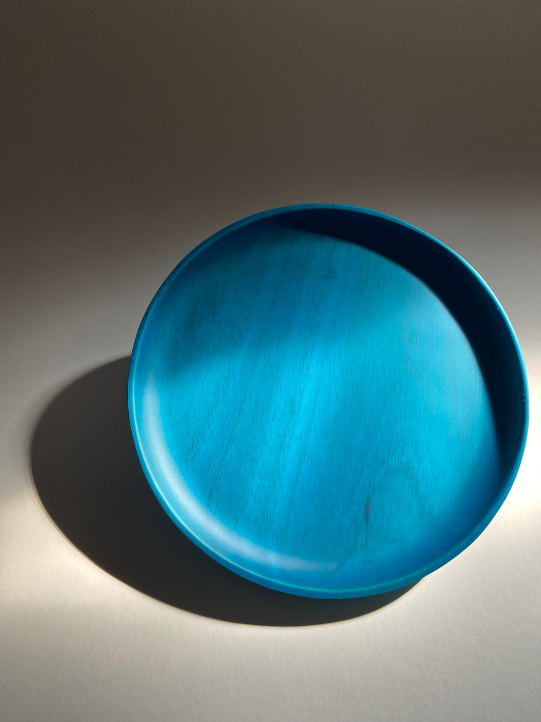 Japanese Lacquerware wooden PLATE in double sided light indigo