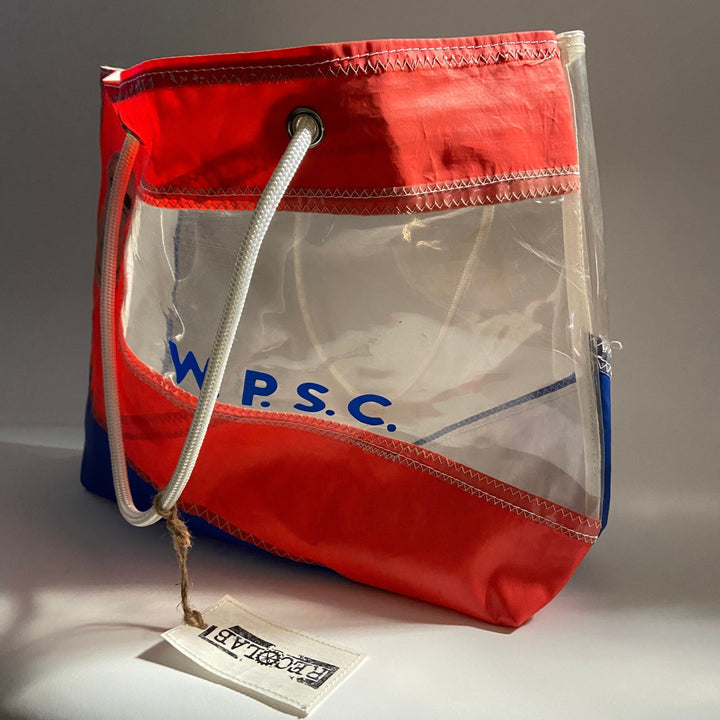 Red 1 image 2 : Windsurfer sail, Red with clear window and clear reverse side