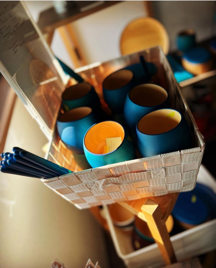 Japanese Lacquerware wooden CUP in dark indigo