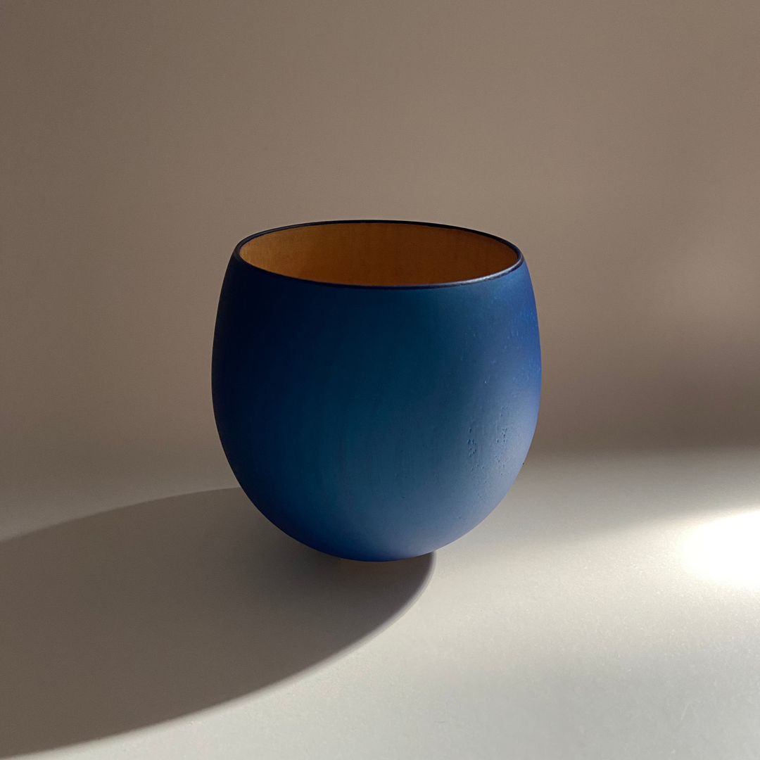 Japanese Lacquerware wooden CUP in dark indigo