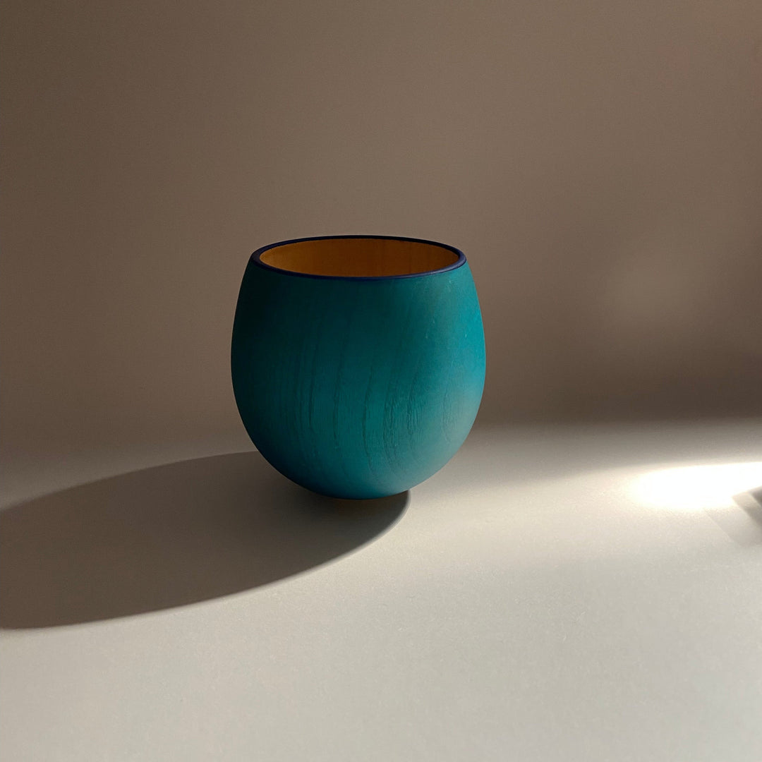 Japanese Lacquerware wooden CUP in light indigo