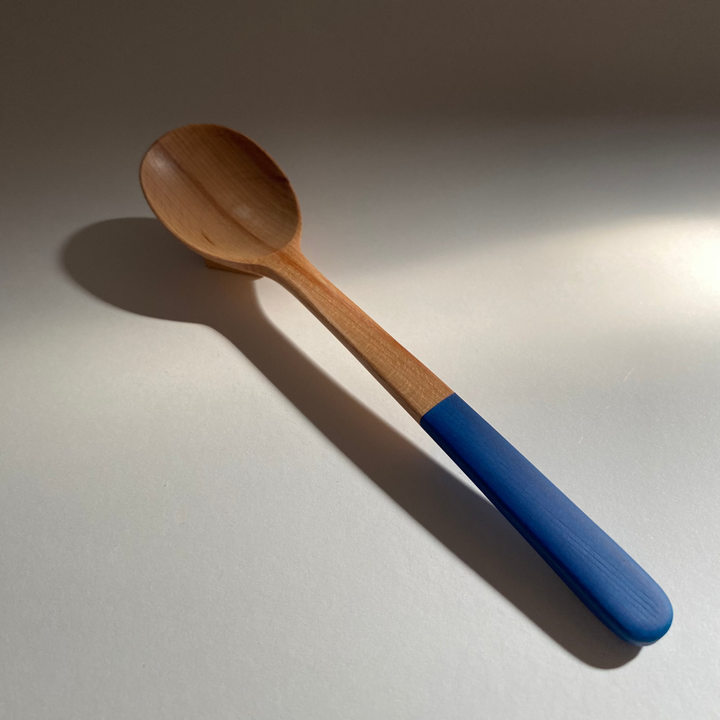 Japanese wooden SPOON in dark indigo Lacquer