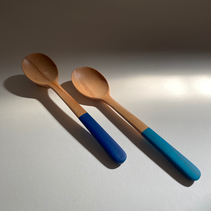 Japanese wooden SPOON in dark indigo Lacquer