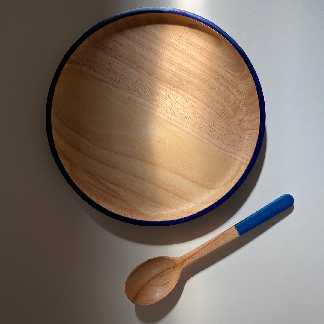 Japanese wooden SPOON in dark indigo Lacquer