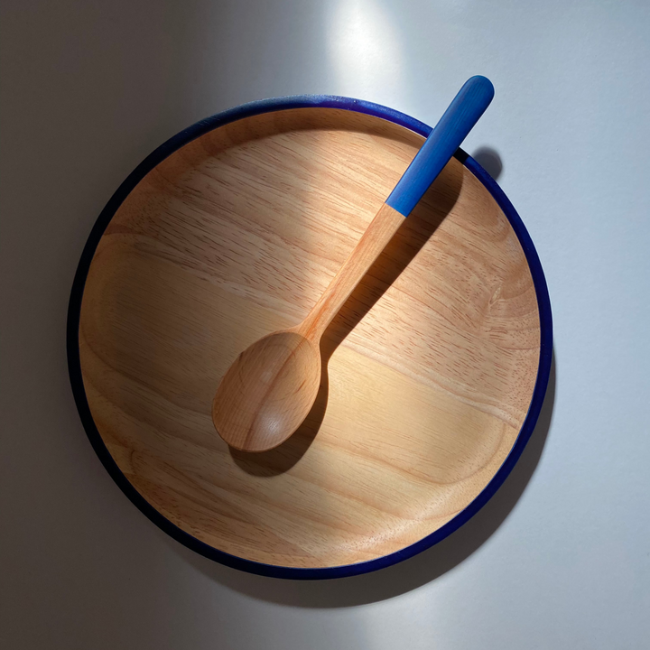 Japanese wooden SPOON in dark indigo Lacquer