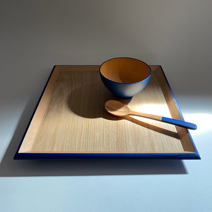 Japanese wooden SPOON in dark indigo Lacquer