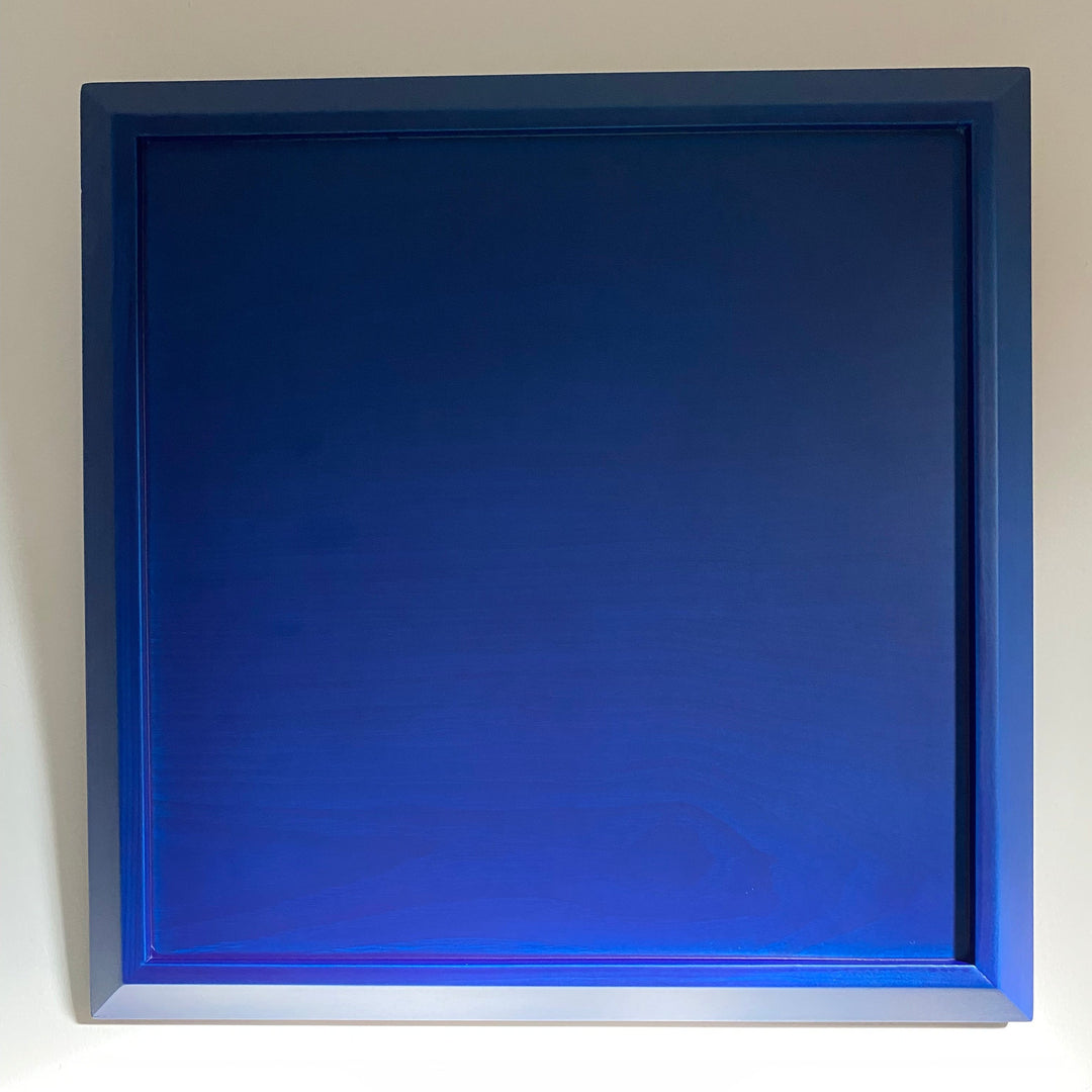 Japanese Lacquerware square jujube wooden TRAY with dark indigo base and edge