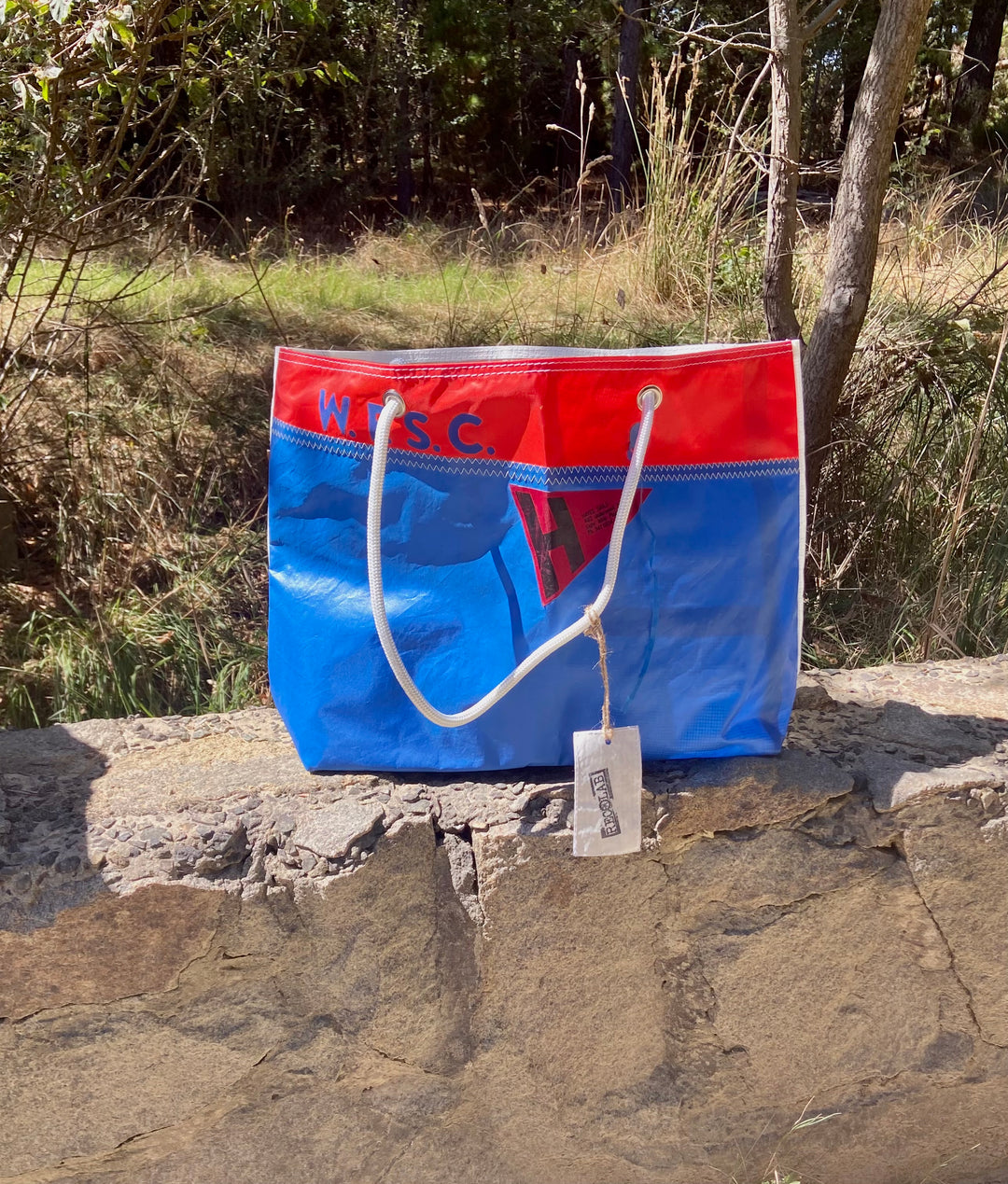 Trade Winds Tote in cobalt blue and Red