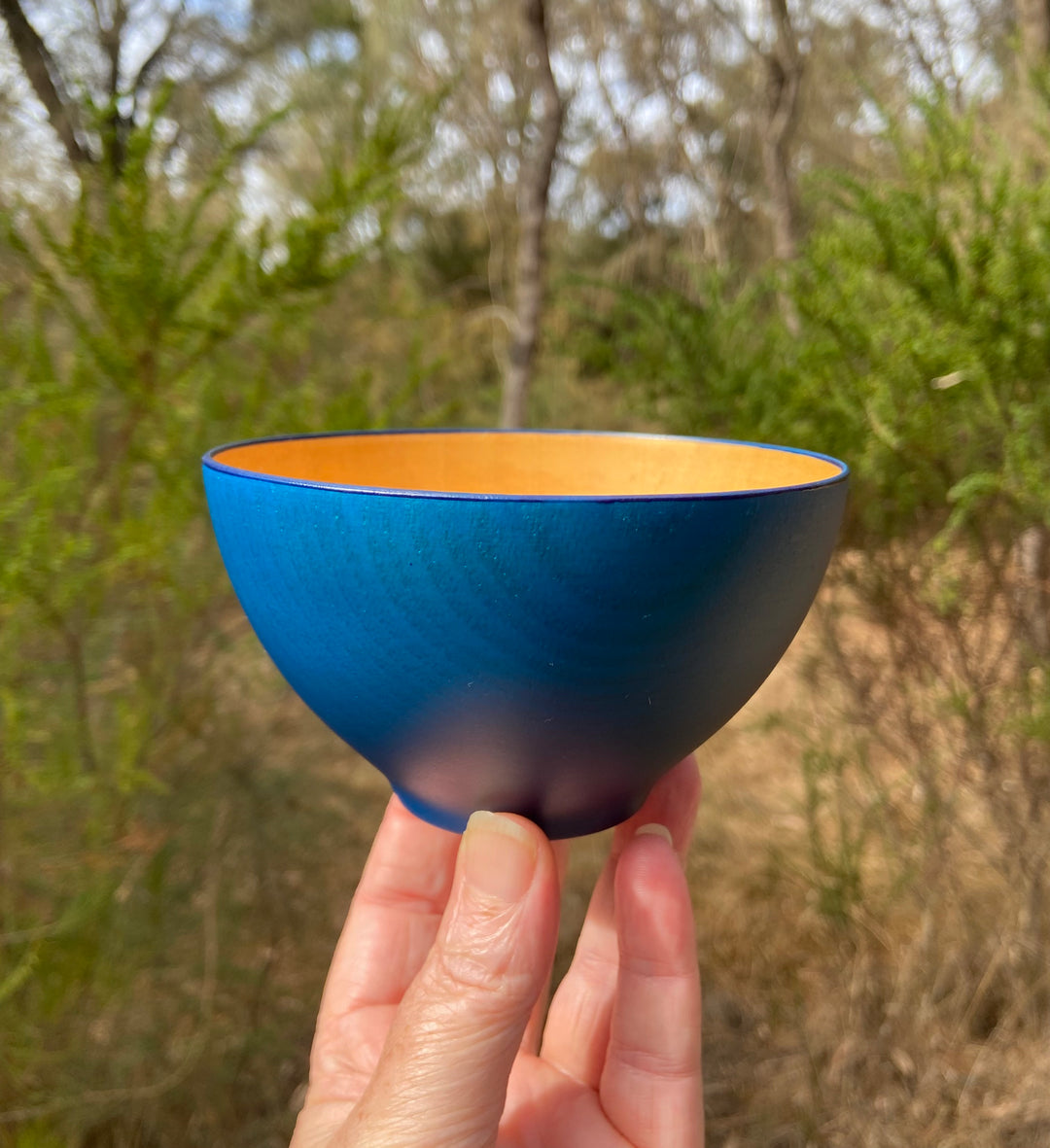 Japanese Lacquerware wooden BOWL in dark indigo