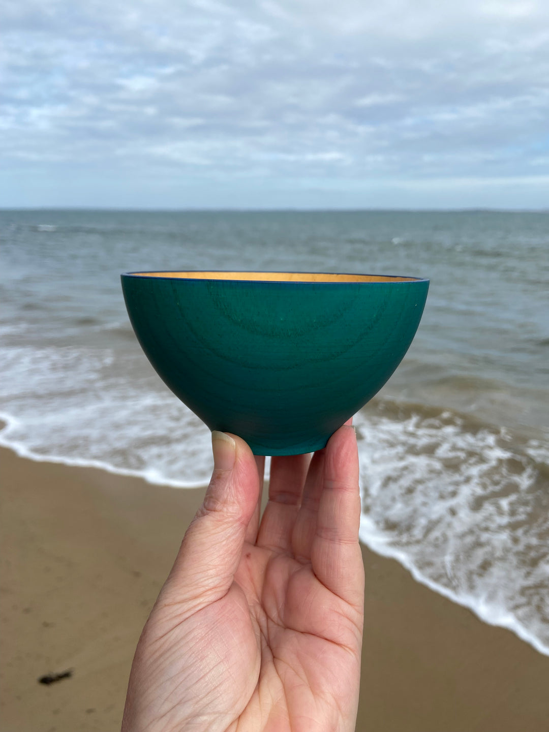 Japanese Lacquerware wooden BOWL in light indigo