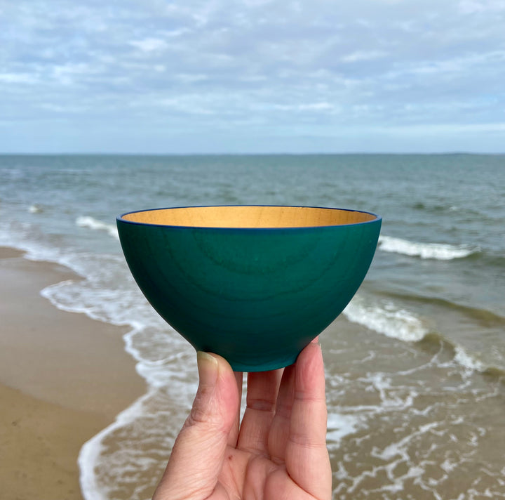 Japanese Lacquerware wooden BOWL in light indigo