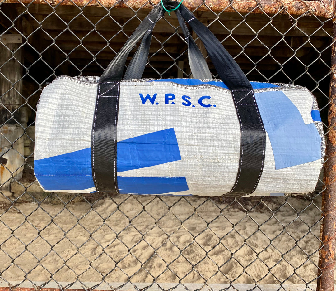 Roaring 40's Gear Bag in Grey, White and Blues with Black straps