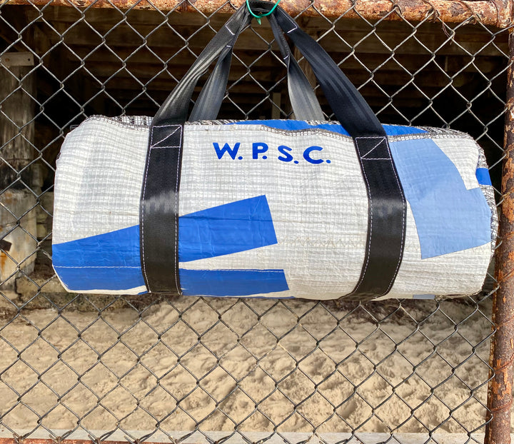 Roaring 40's Gear Bag in Grey, White and Blues with Black straps