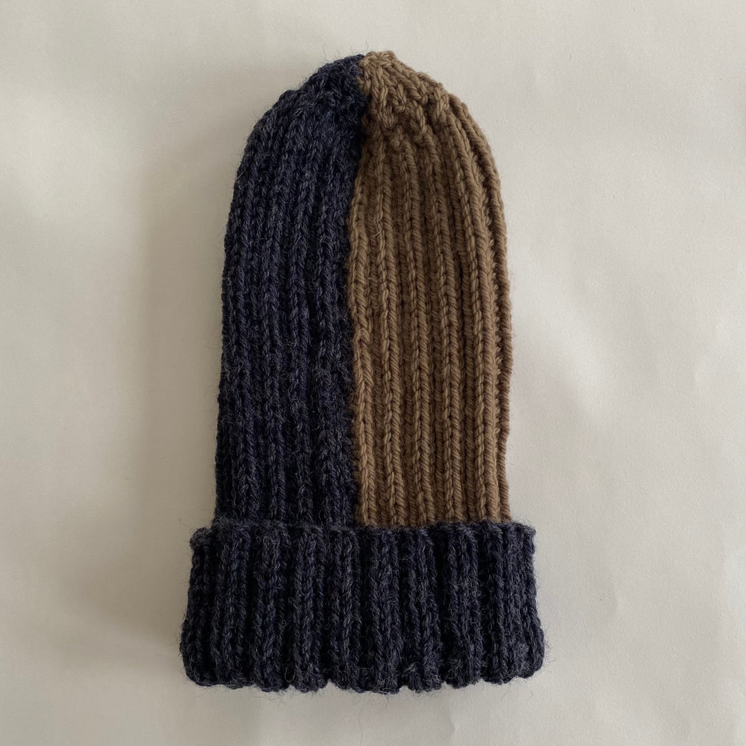 Buoy Beanie in Earthy Taupe and Charcoal